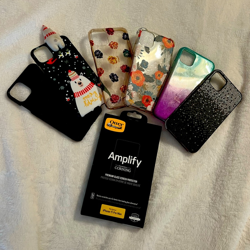 iPhone 11 Pro Max Lot of 6 Cases and OtterBox Screen Protector